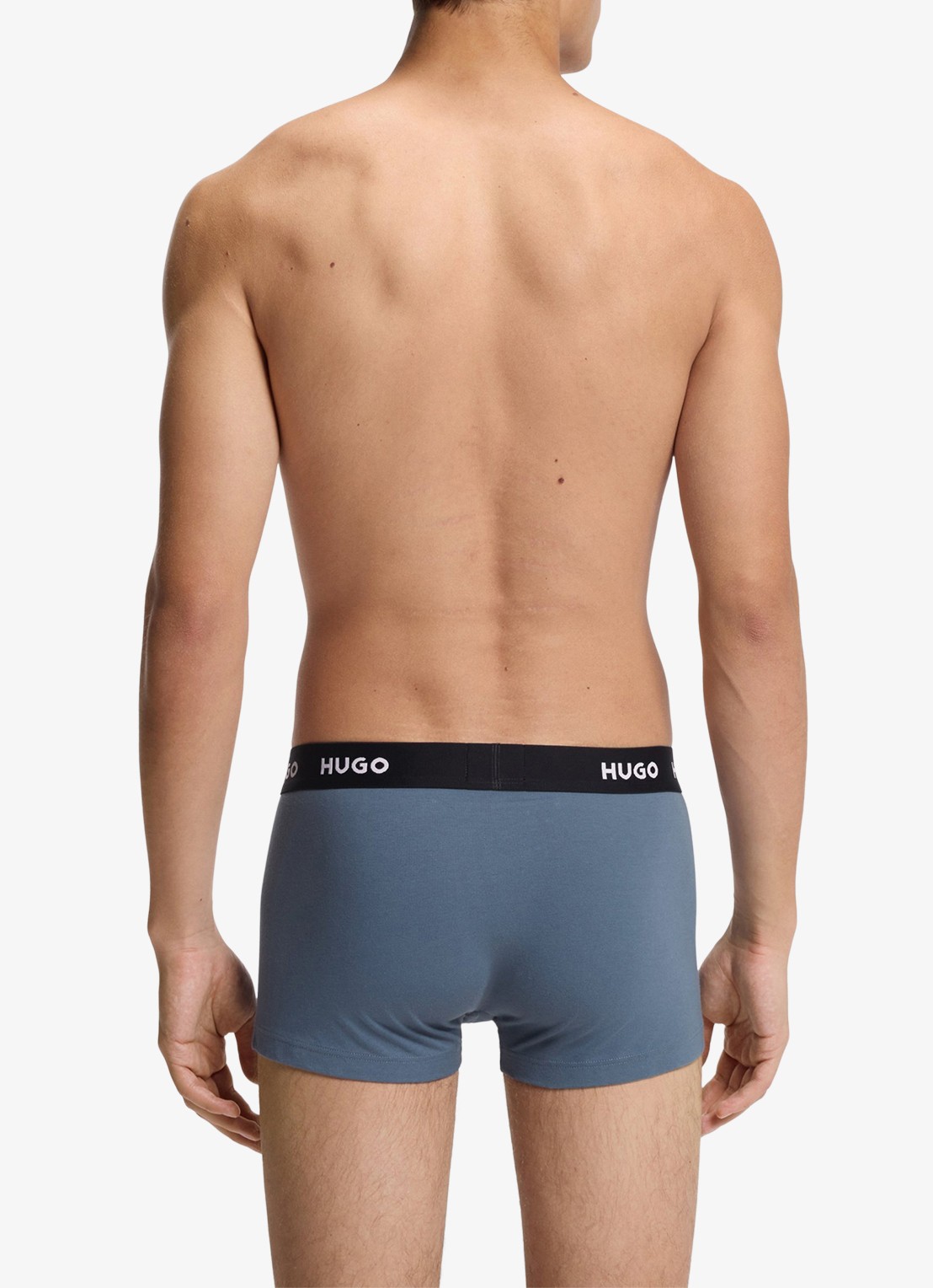 HUGO Boxershorts met logoband in 3-pack - achterkant blauwgrijs