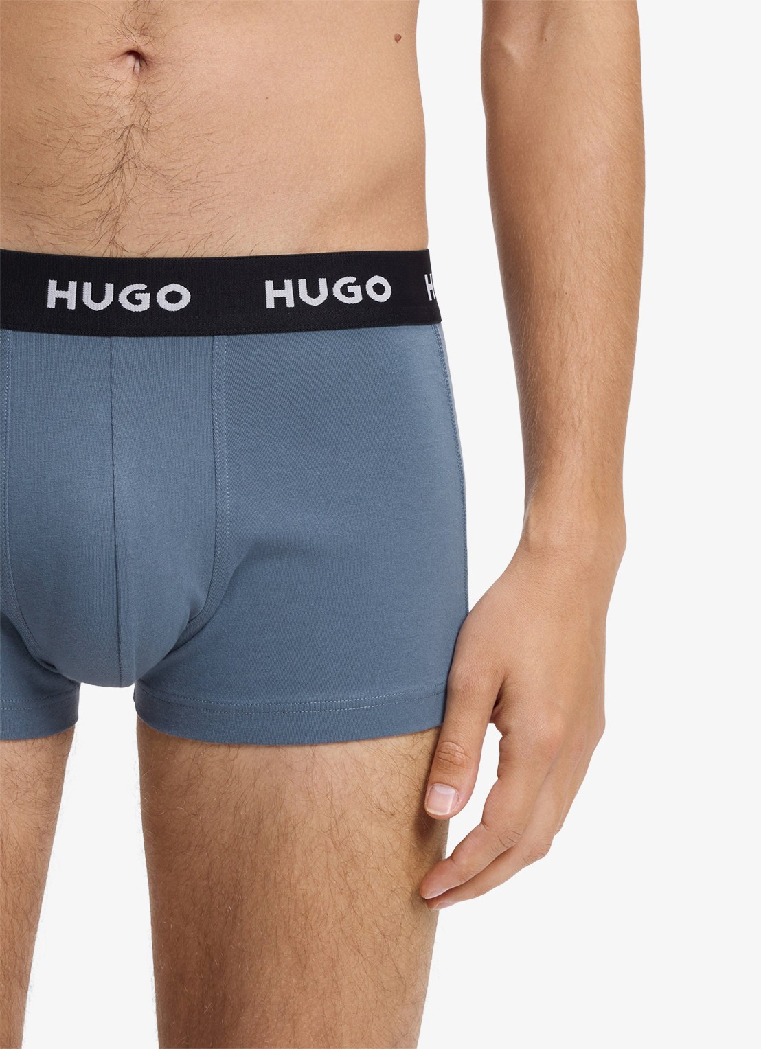 HUGO Boxershorts met logoband in 3-pack - detail 2 blauwgrijs