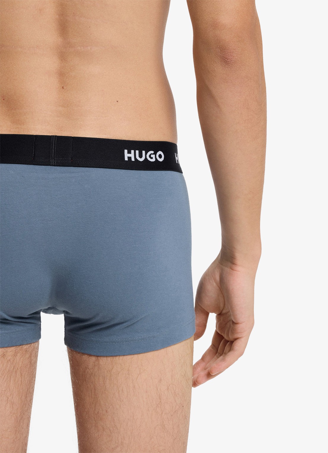 HUGO Boxershorts met logoband in 3-pack - detail 3 blauwgrijs