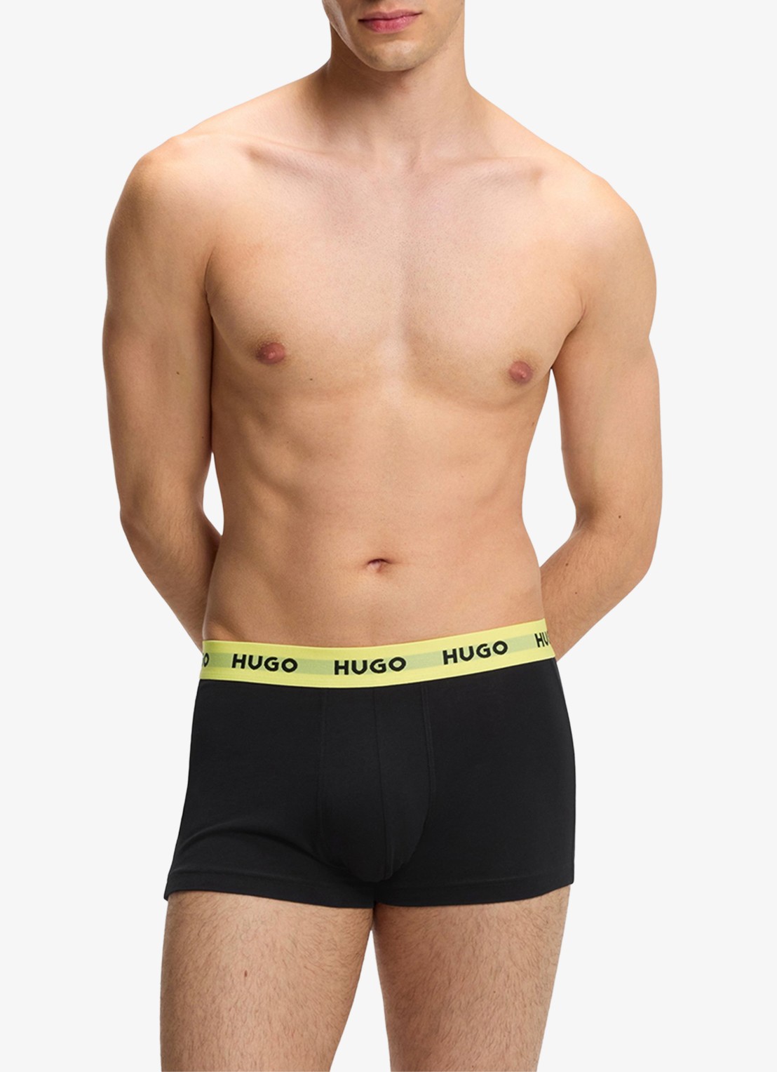 HUGO Boxershorts met logoband in 3-pack - voorkant 5 black-008 / zwart