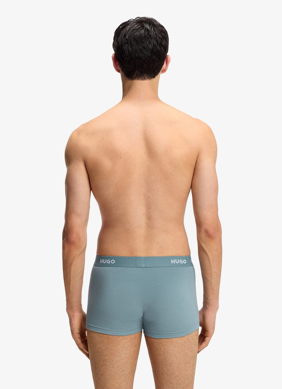 HUGO Boxershorts met logoband in 3-pack - achterkant 3 open blue-490 / blauw