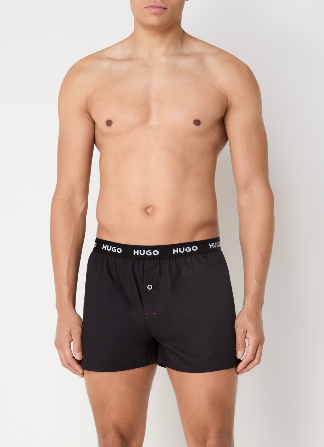 HUGO Boxershorts met logoband in 3-pack - voorkant 3 donkerblauw