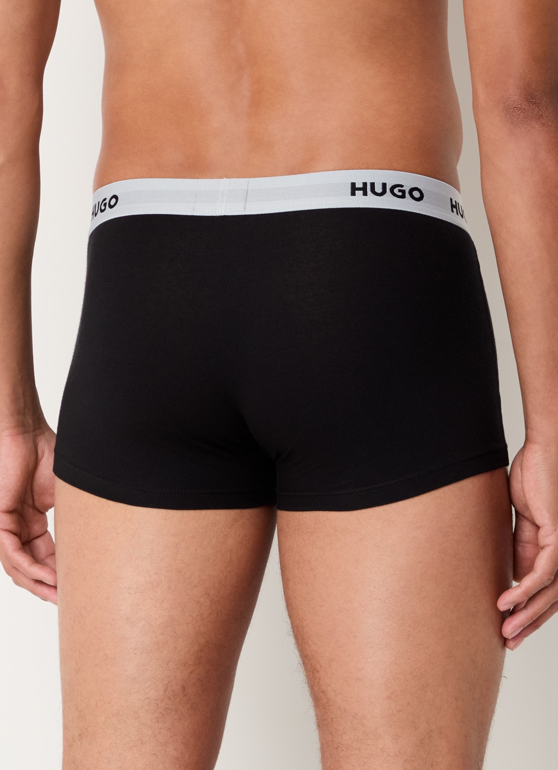 HUGO Boxershorts met logoband in 3-pack - achterkant zwart
