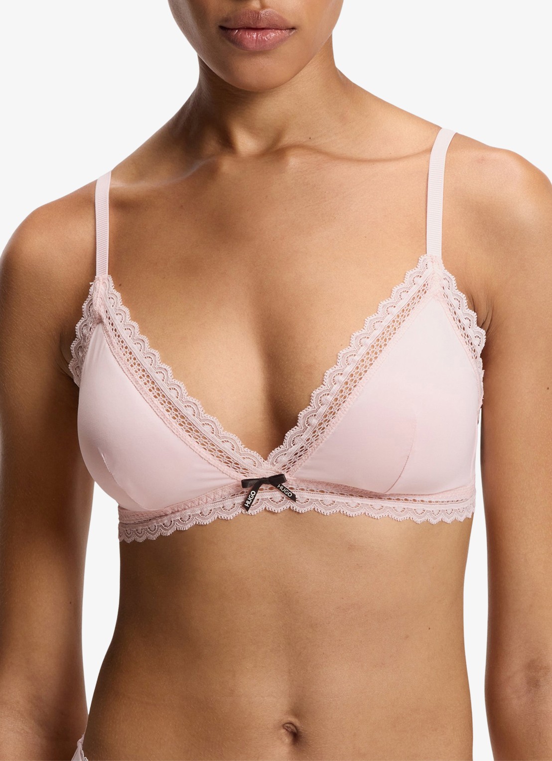 HUGO Bralette met kant - detail 3 lichtroze