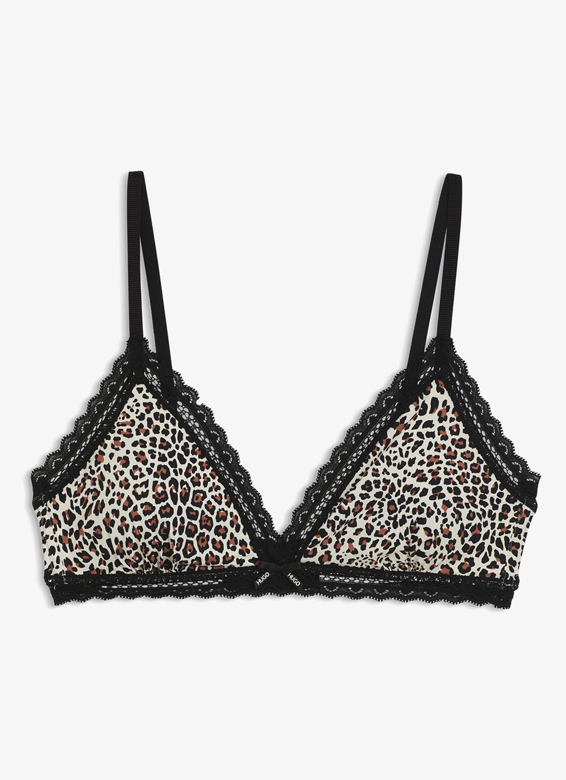 HUGO Bralette met kant - voorkant zwart
