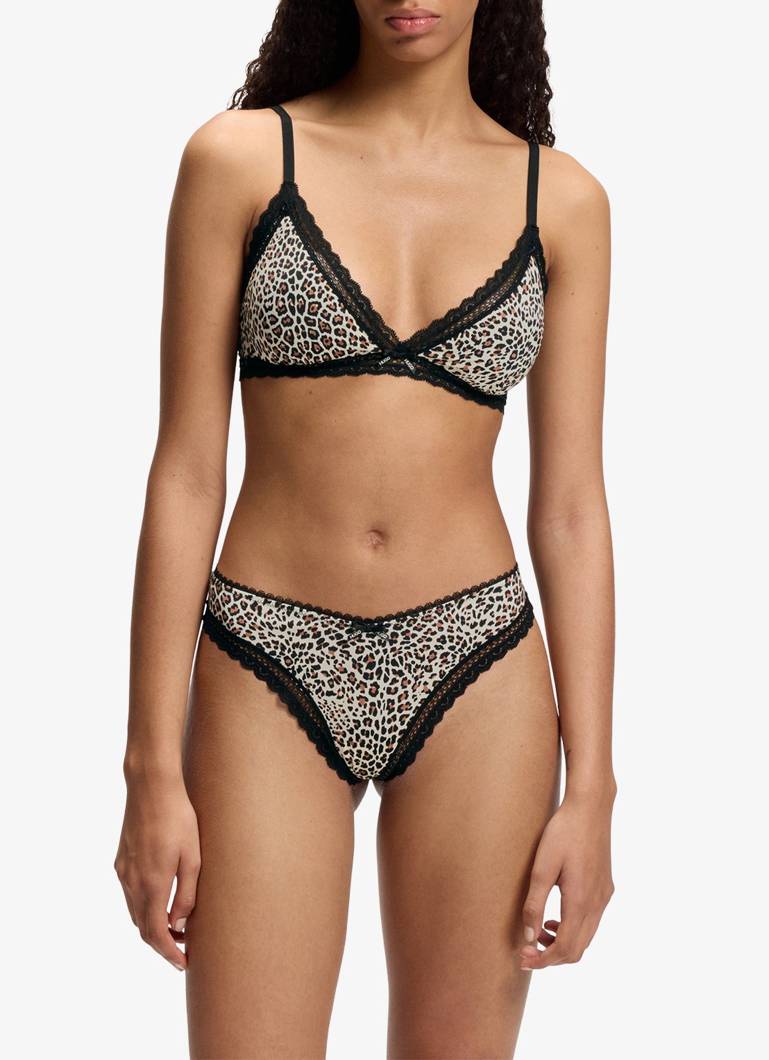 HUGO Bralette met kant - voorkant 2 zwart