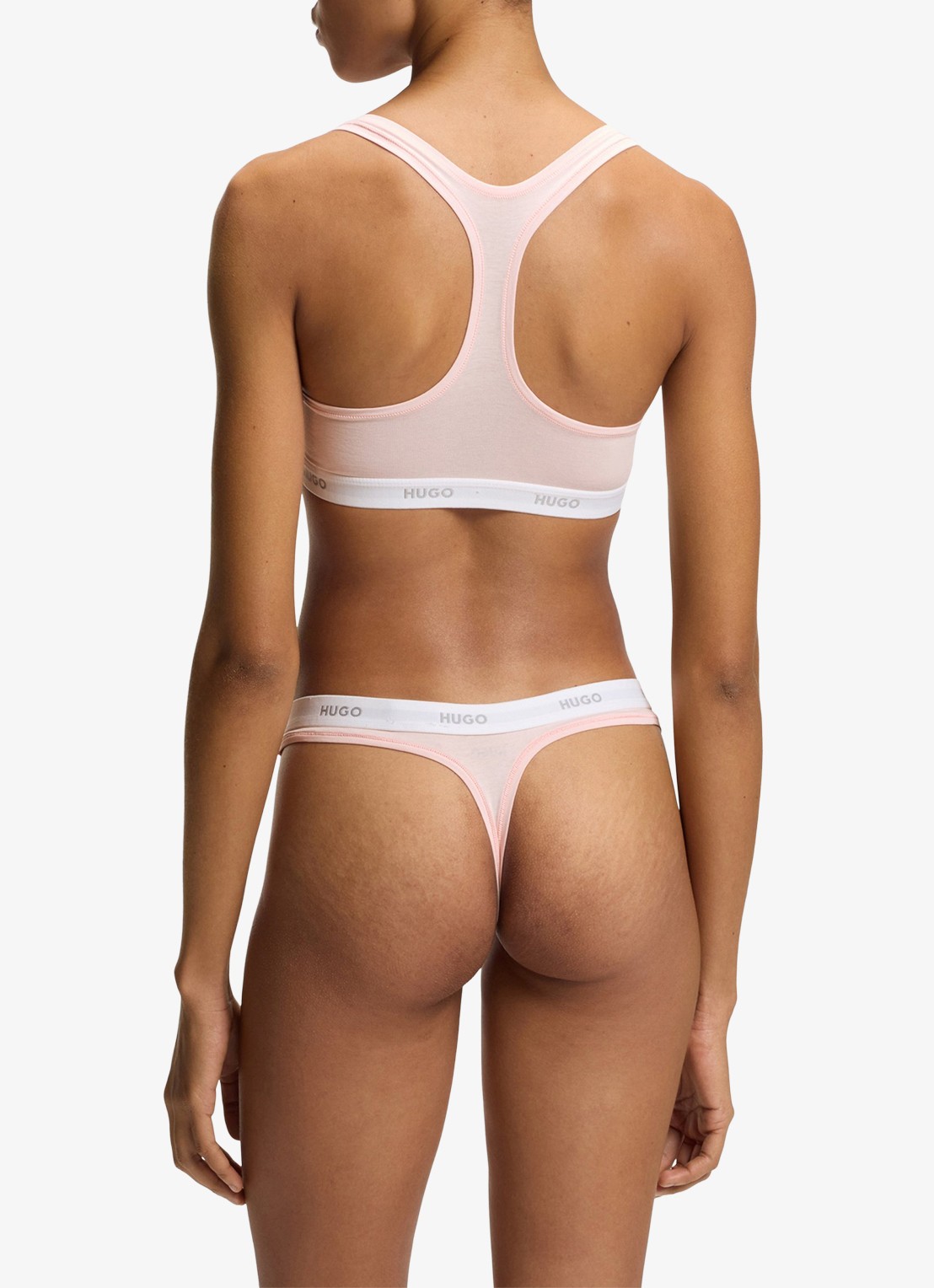 HUGO Bralette met logoband - achterkant 5 lichtroze