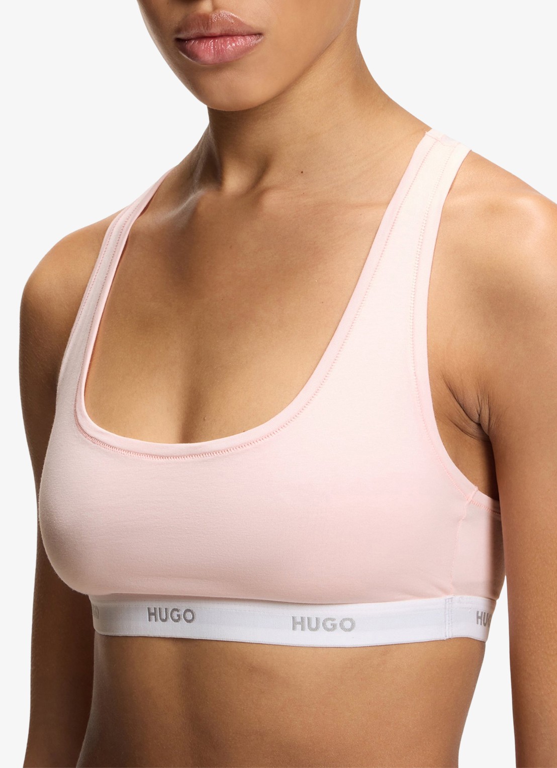 HUGO Bralette met logoband - detail 3 lichtroze