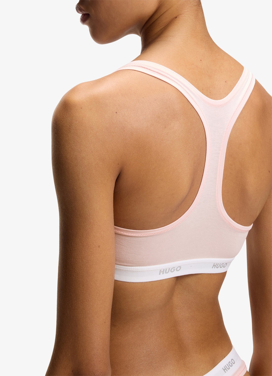 HUGO Bralette met logoband - detail 4 lichtroze