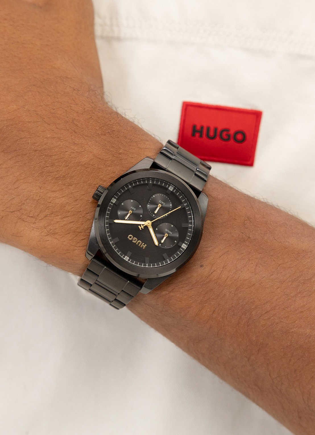 HUGO Bright Sport horloge HU1530426  - voorkant 2 zwart
