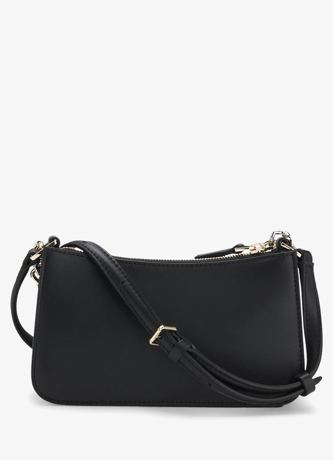 HUGO Crossbodytas van imitatieleer - voorkant 2 zwart