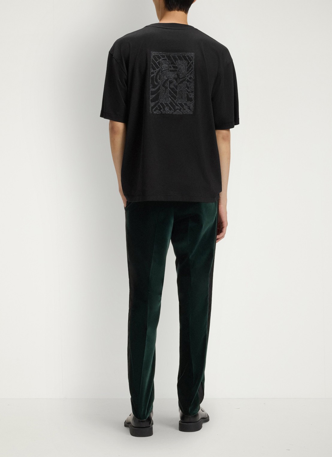 HUGO Dadsu oversized T-shirt met logo- en backprint - achterkant 3 zwart