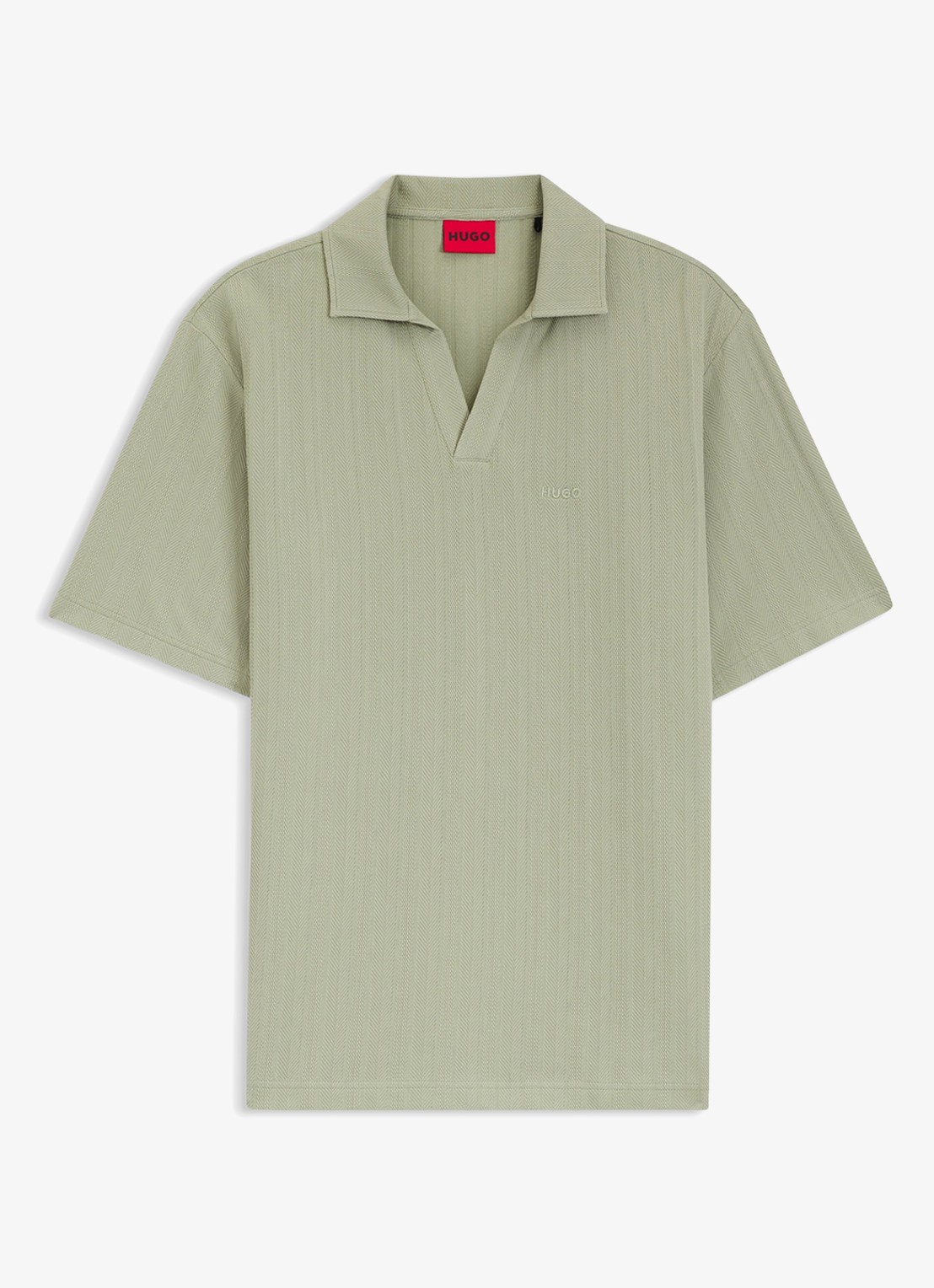 HUGO Dalibo polo met logoborduring - voorkant 2 light/pastel green-337 / groen