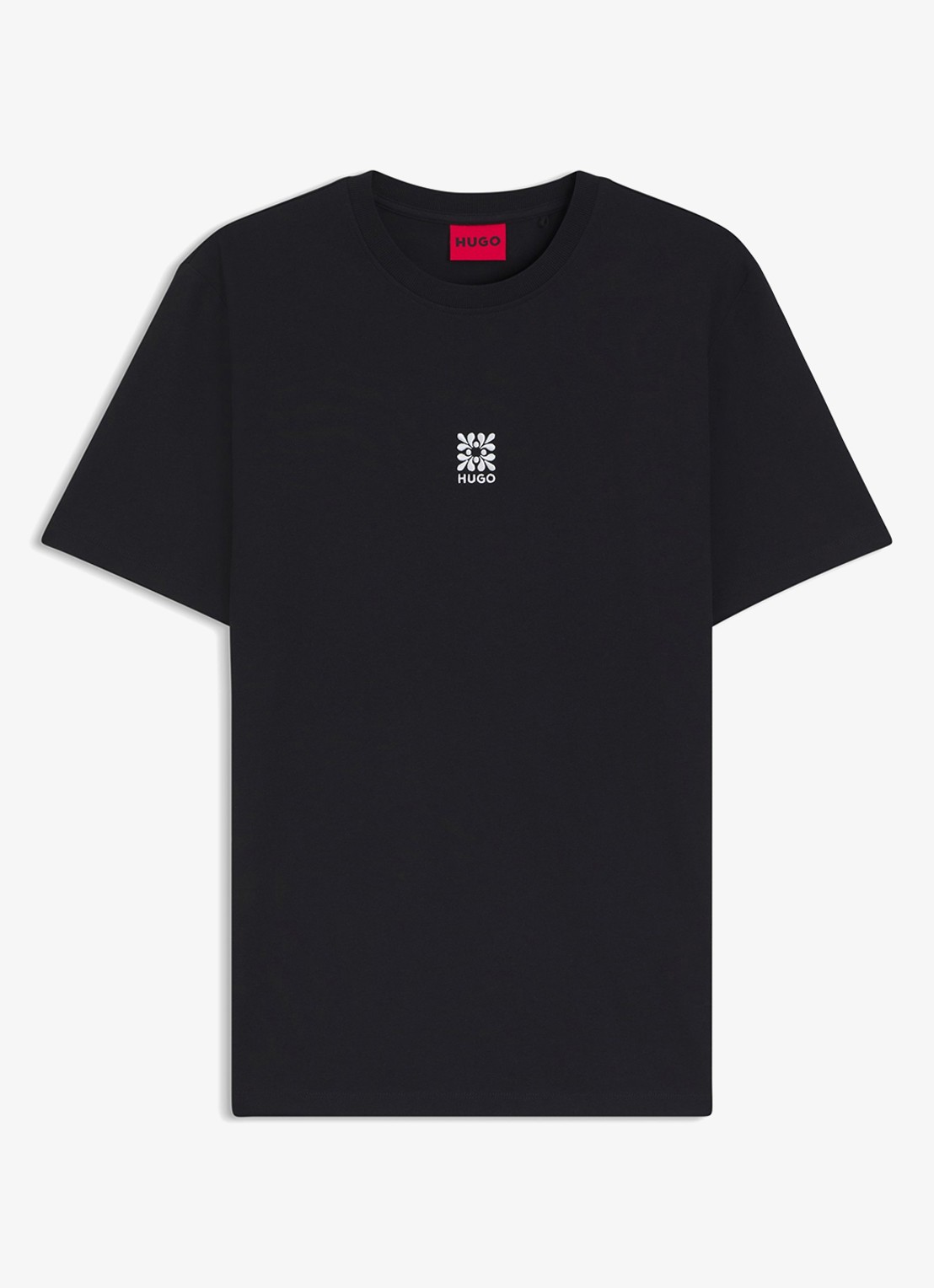HUGO Darusi t-shirt van katoen - voorkant black-001 / zwart