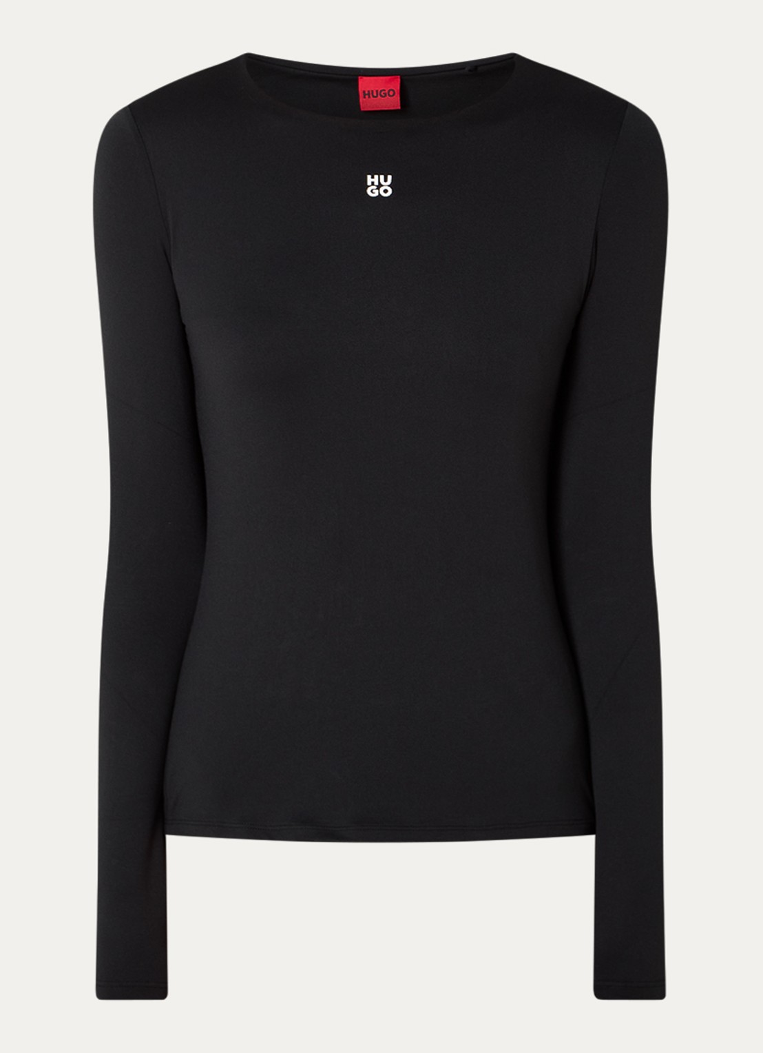 HUGO Dasaiia longsleeve met logo - voorkant 3 zwart