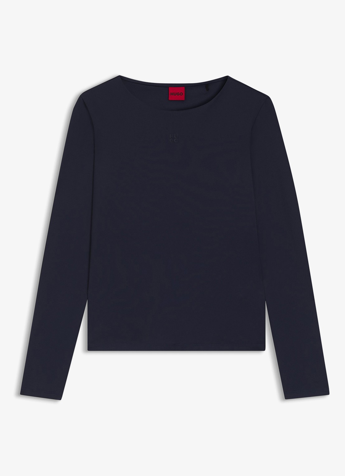 HUGO Dasaiia longsleeve met logo - voorkant 4 donkerblauw