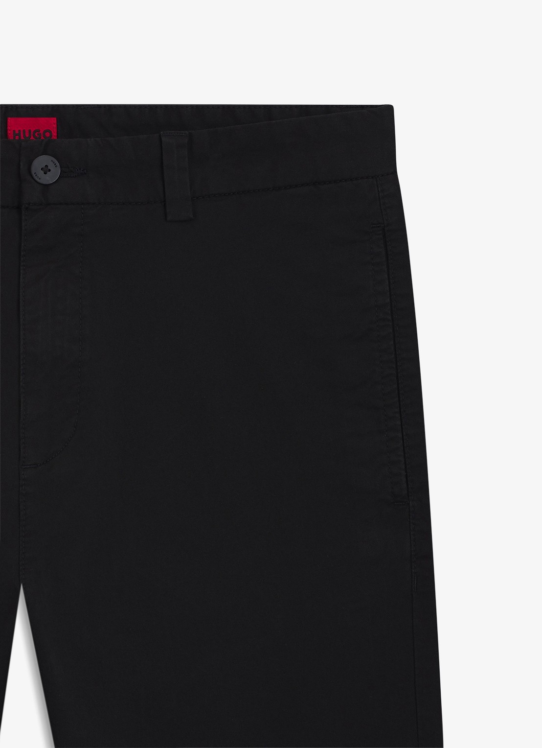 HUGO David slim fit chino met steekzakken - detail 5 black-001 / zwart