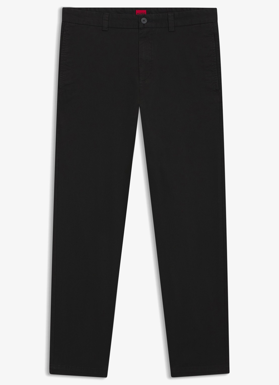 HUGO David slim fit chino met steekzakken - voorkant 8 black-001 / zwart