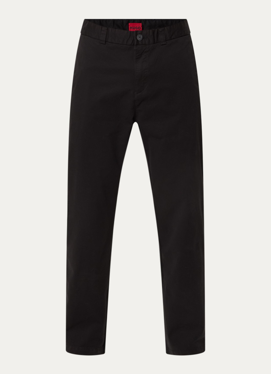 HUGO David slim fit chino met steekzakken - voorkant 10 black-001 / zwart