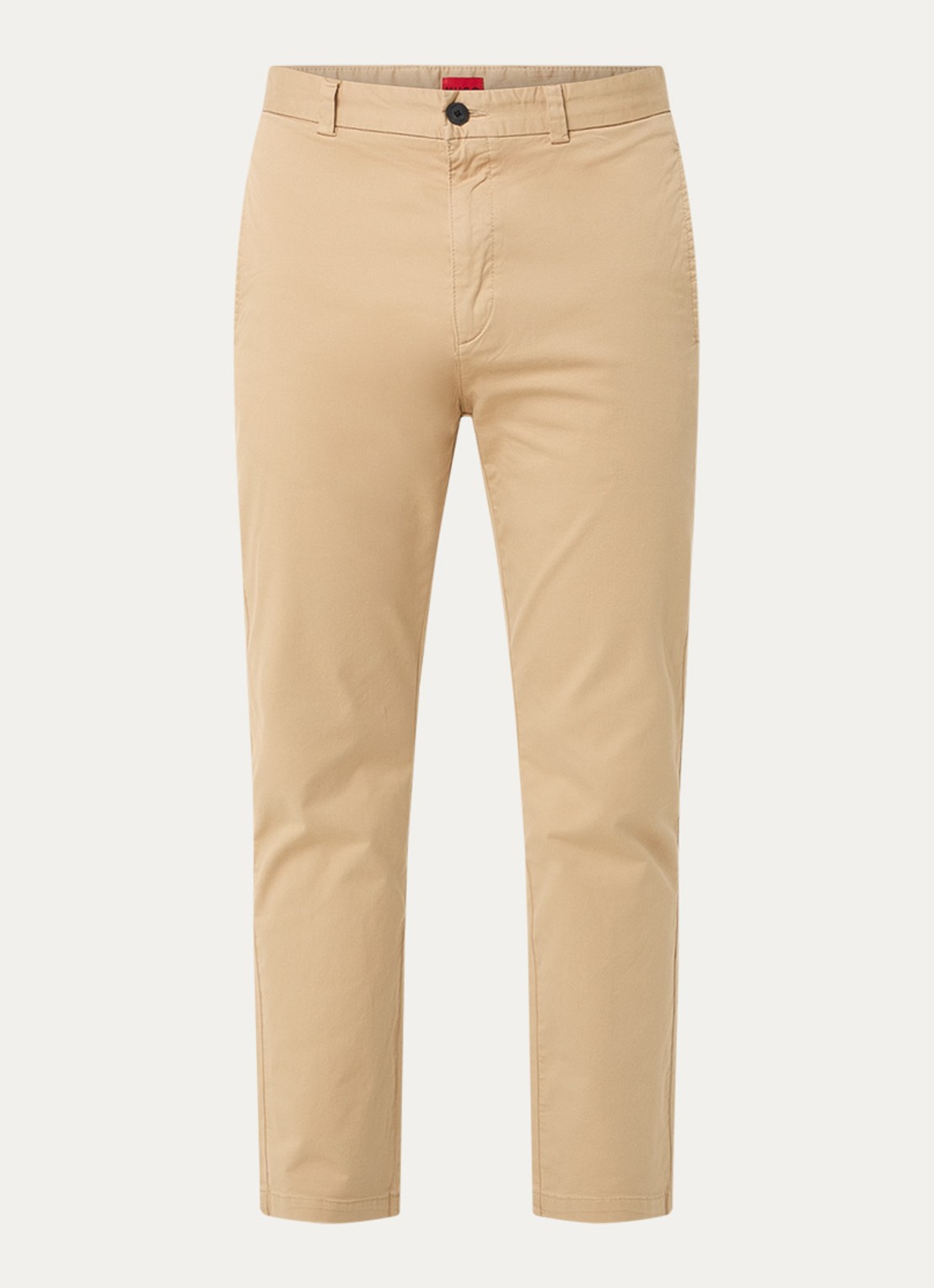 HUGO David slim fit chino met steekzakken - voorkant 4 medium beige-269 / beige