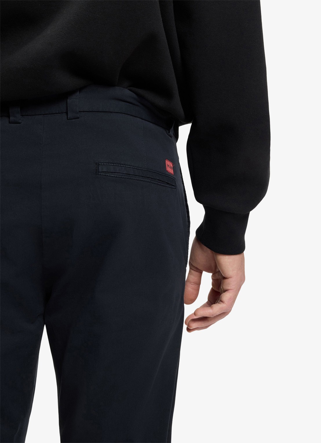 HUGO David slim fit chino met steekzakken - achterkant dark blue-405 / blauw