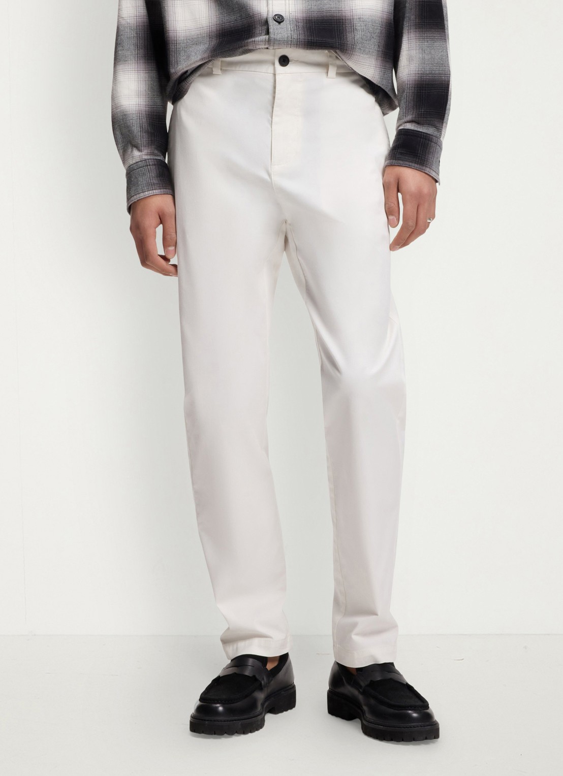 HUGO David slim fit chino met steekzakken - detail 4 natural-102 / wit