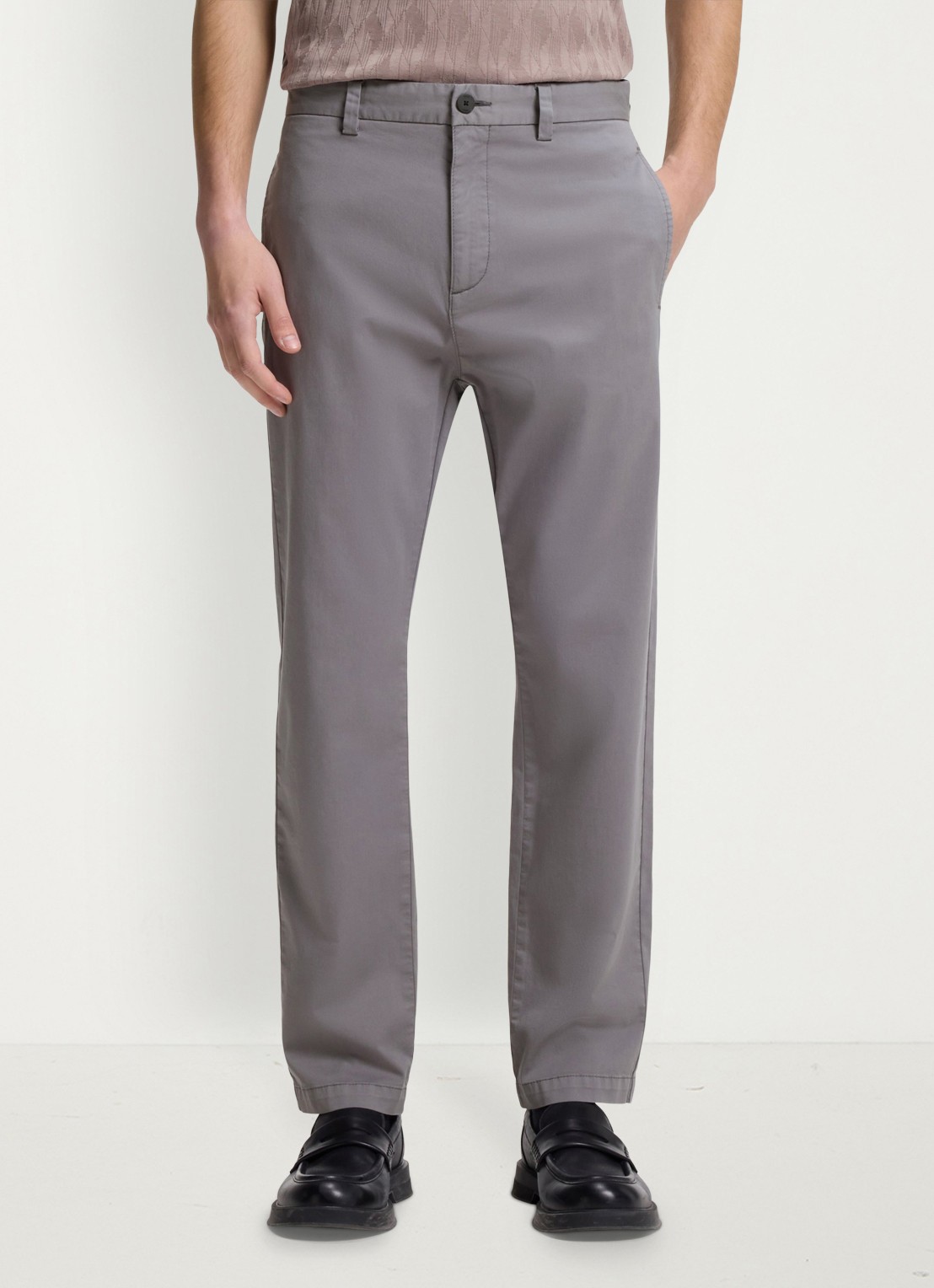 HUGO David slim fit chino met steekzakken - detail 3 dark grey-025 / grijs