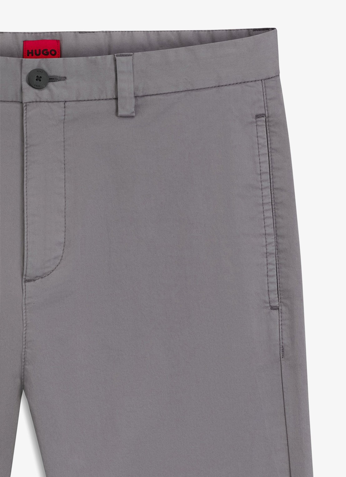 HUGO David slim fit chino met steekzakken - detail 5 dark grey-025 / grijs