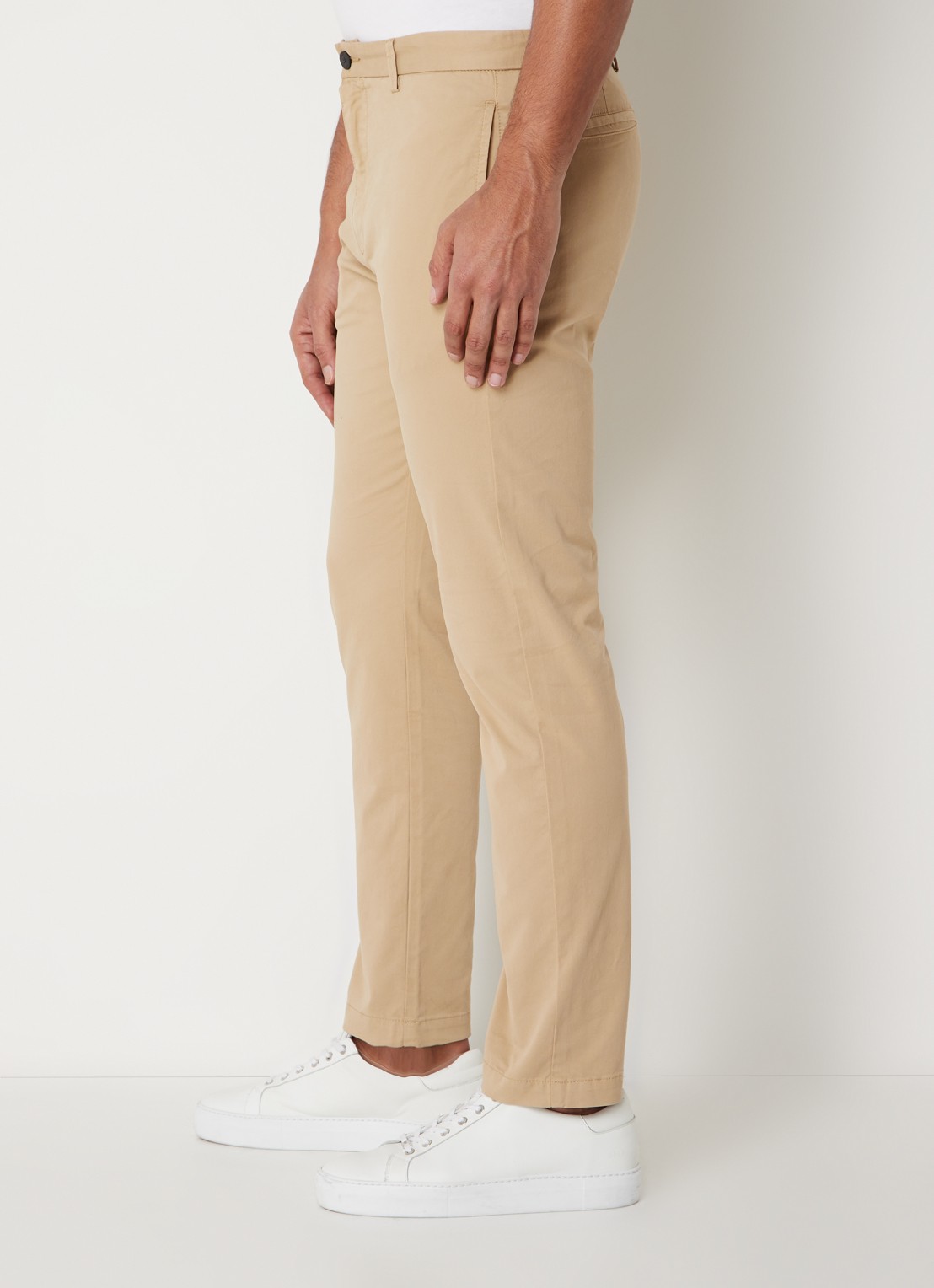 HUGO David slim fit chino met stretch - detail 3 beige