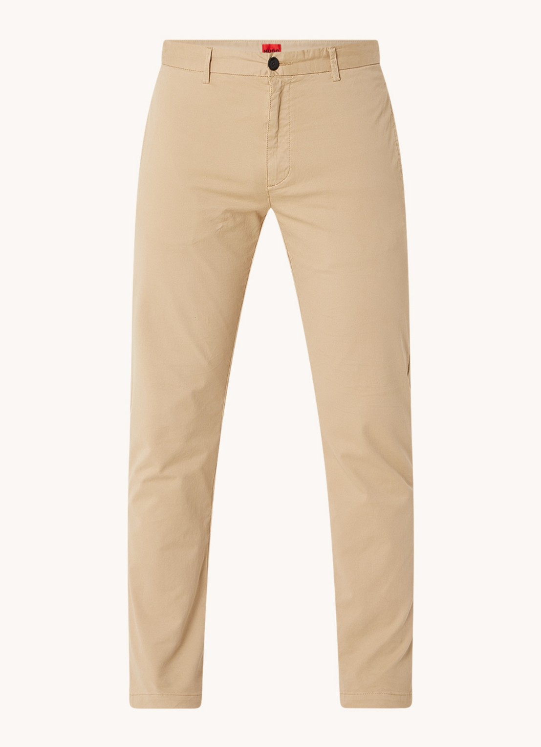 HUGO David slim fit chino met stretch - voorkant 4 beige