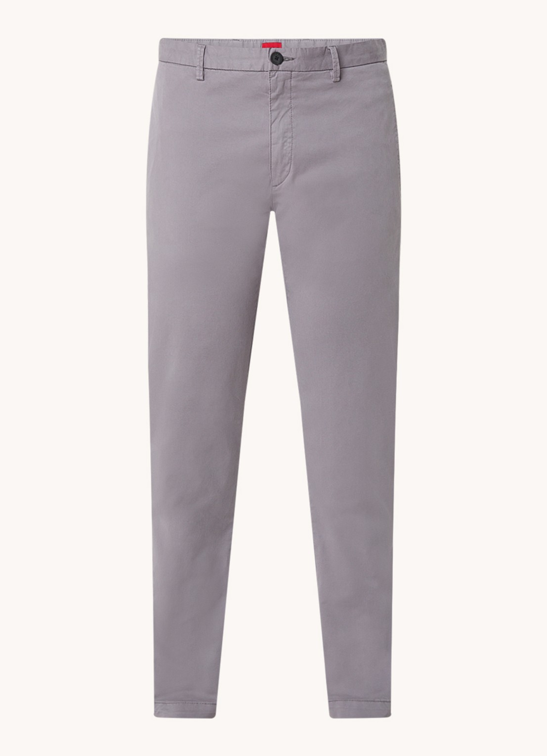 HUGO David slim fit chino met stretch - voorkant 3 grijs