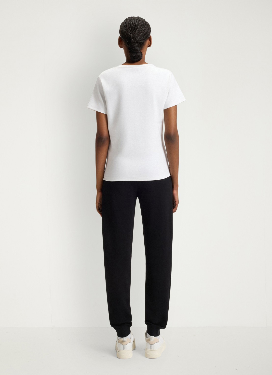 HUGO Deloris T-shirt met logoborduring - achterkant 3 wit