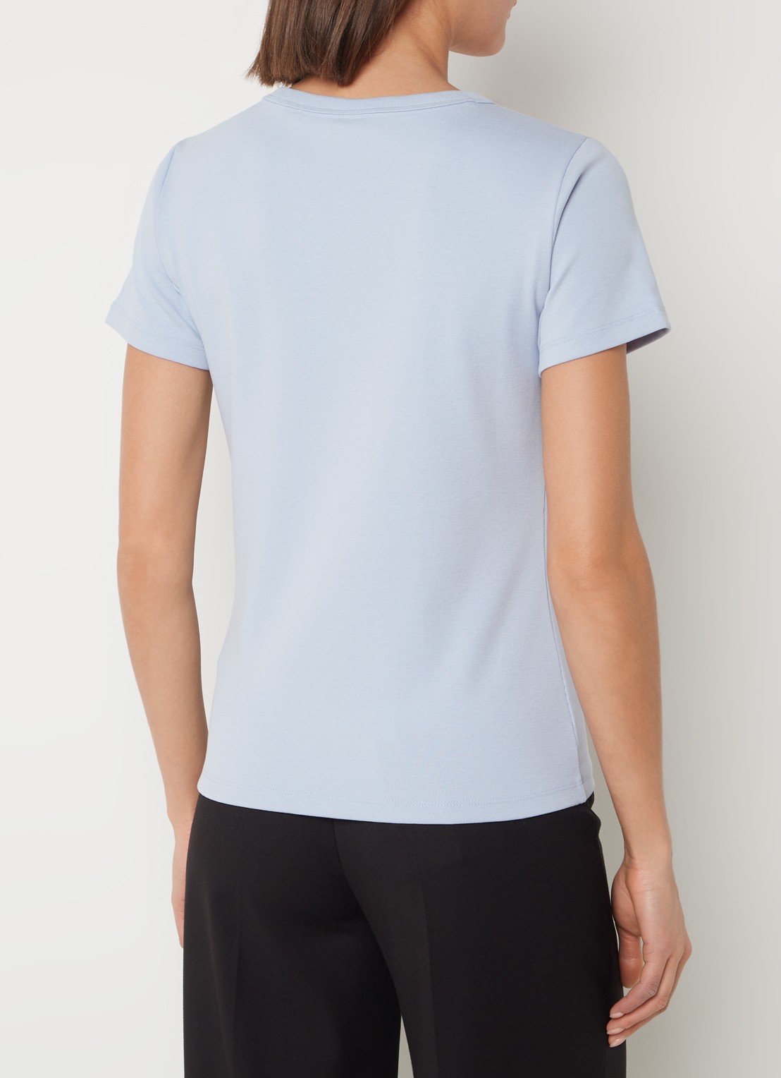 HUGO Deloris T-shirt met logoborduring - achterkant 3 lavendel
