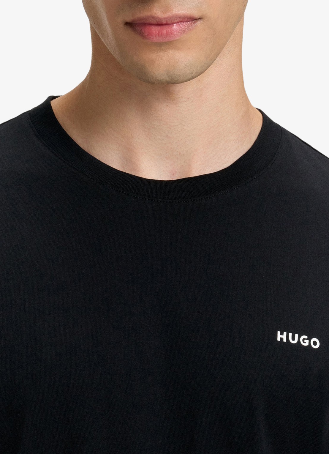 HUGO Dero T-shirt met logo - detail 5 zwart