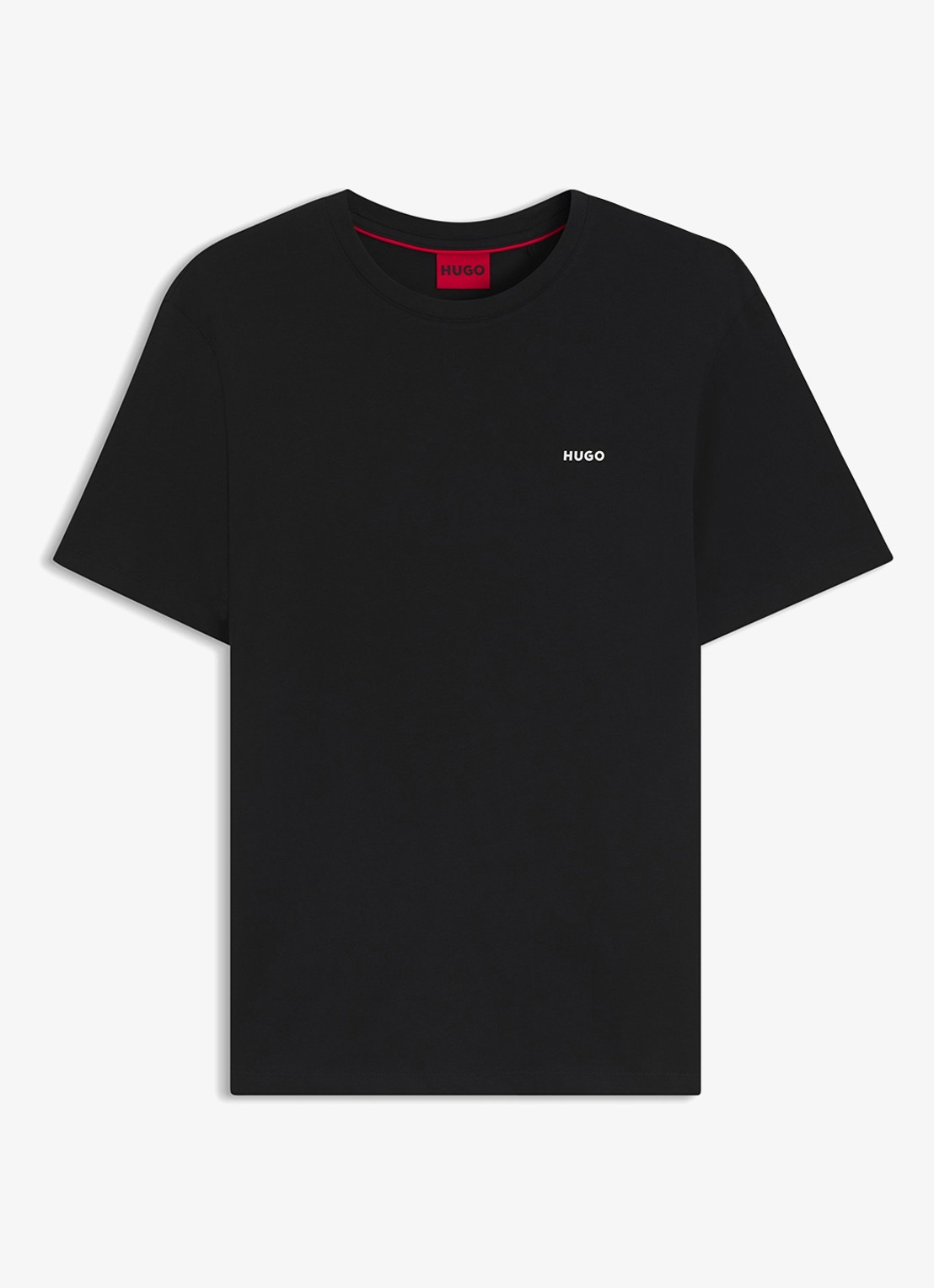 HUGO Dero T-shirt met logo - voorkant 7 zwart