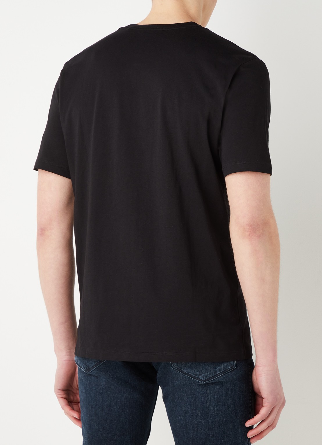 HUGO Dero T-shirt met logo - achterkant 2 zwart