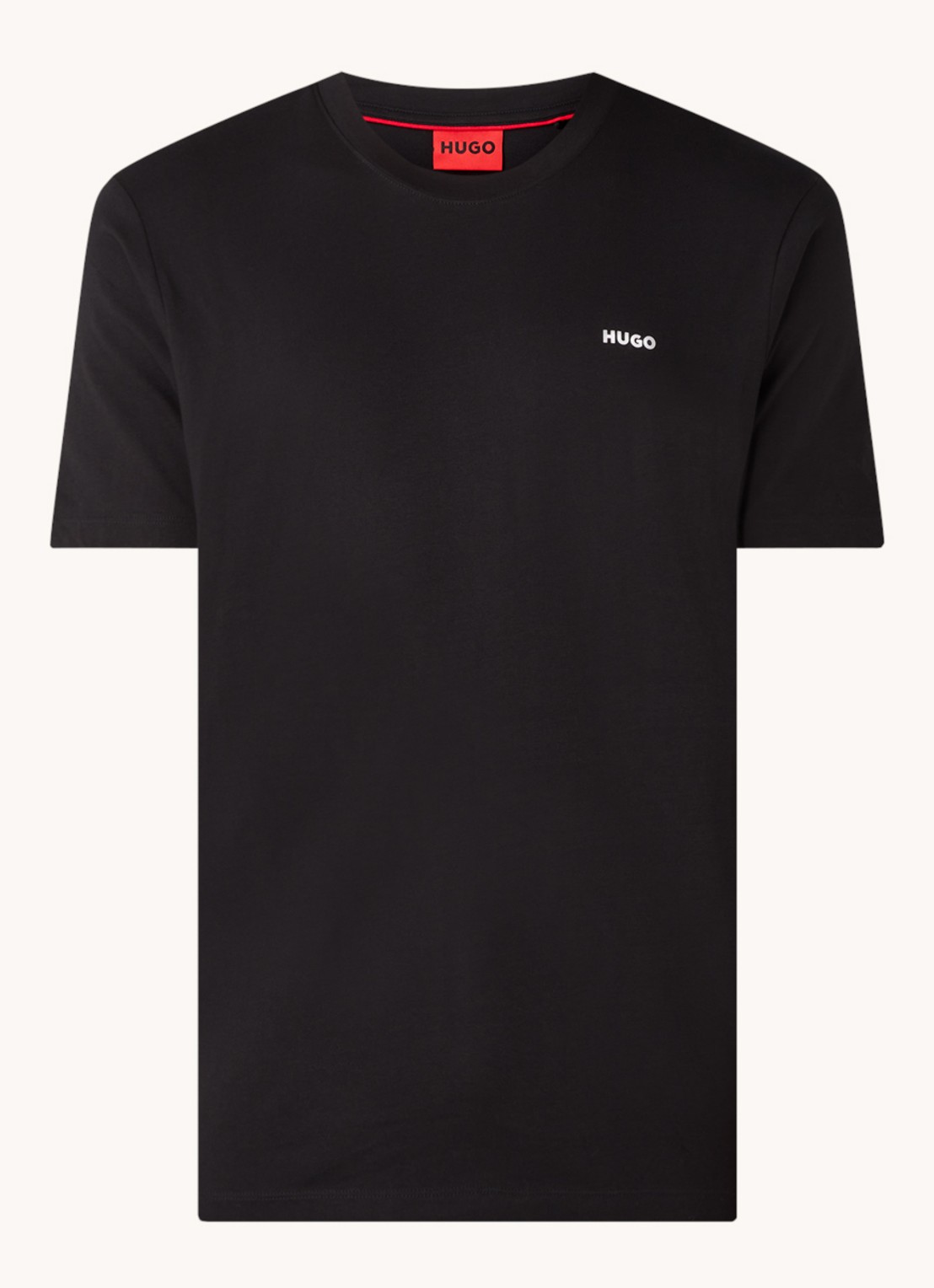 HUGO Dero T-shirt met logo - voorkant 9 zwart