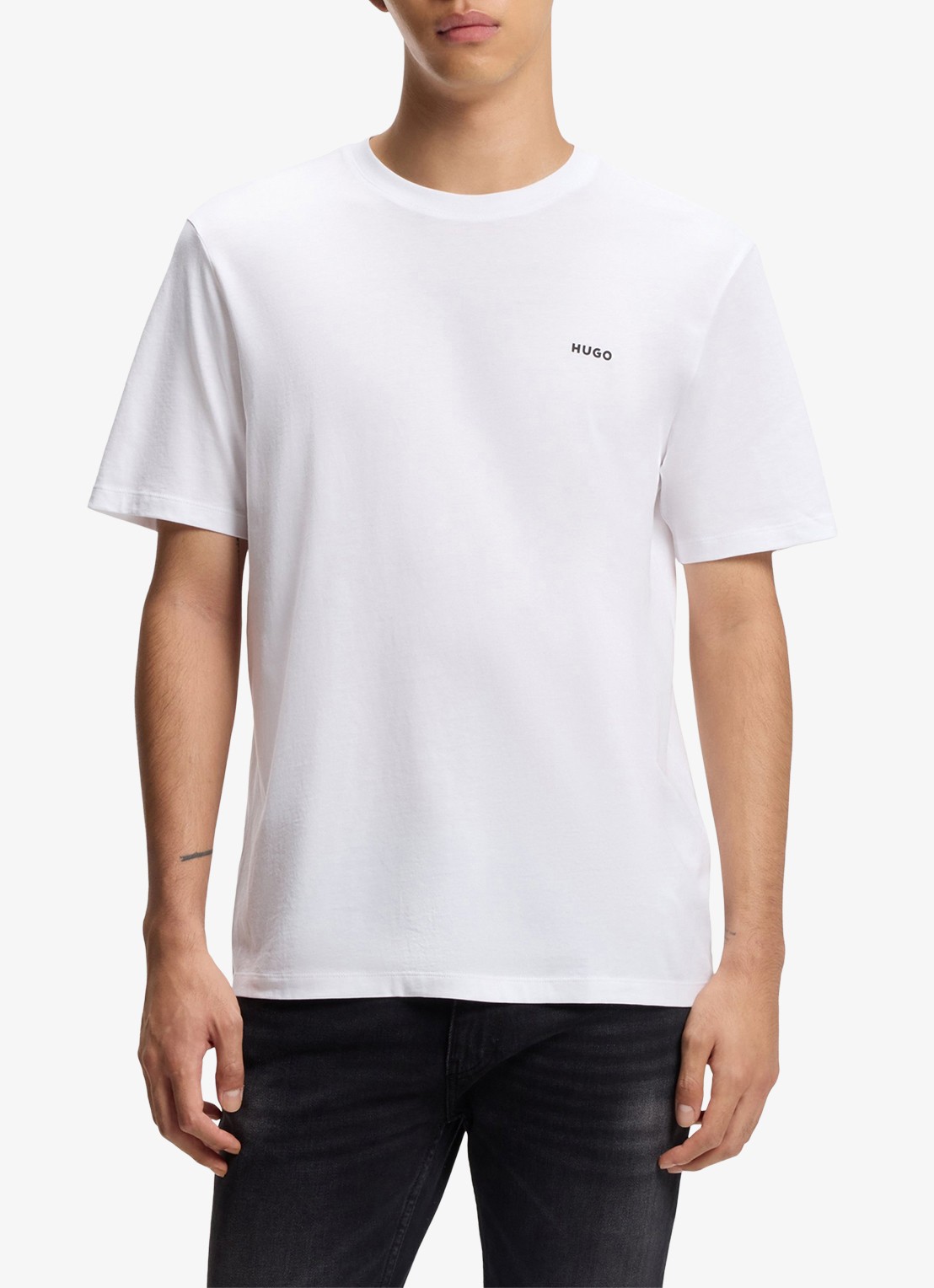 HUGO Dero T-shirt met logo - detail 6 wit