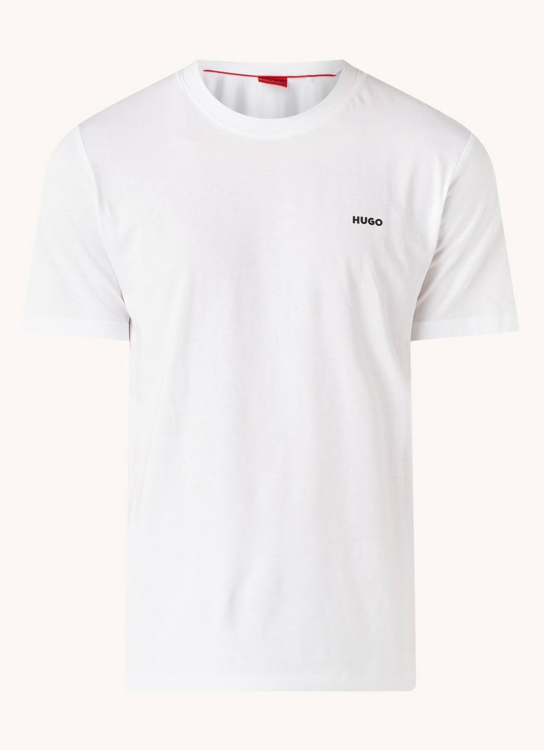 HUGO Dero T-shirt met logo - voorkant 3 wit