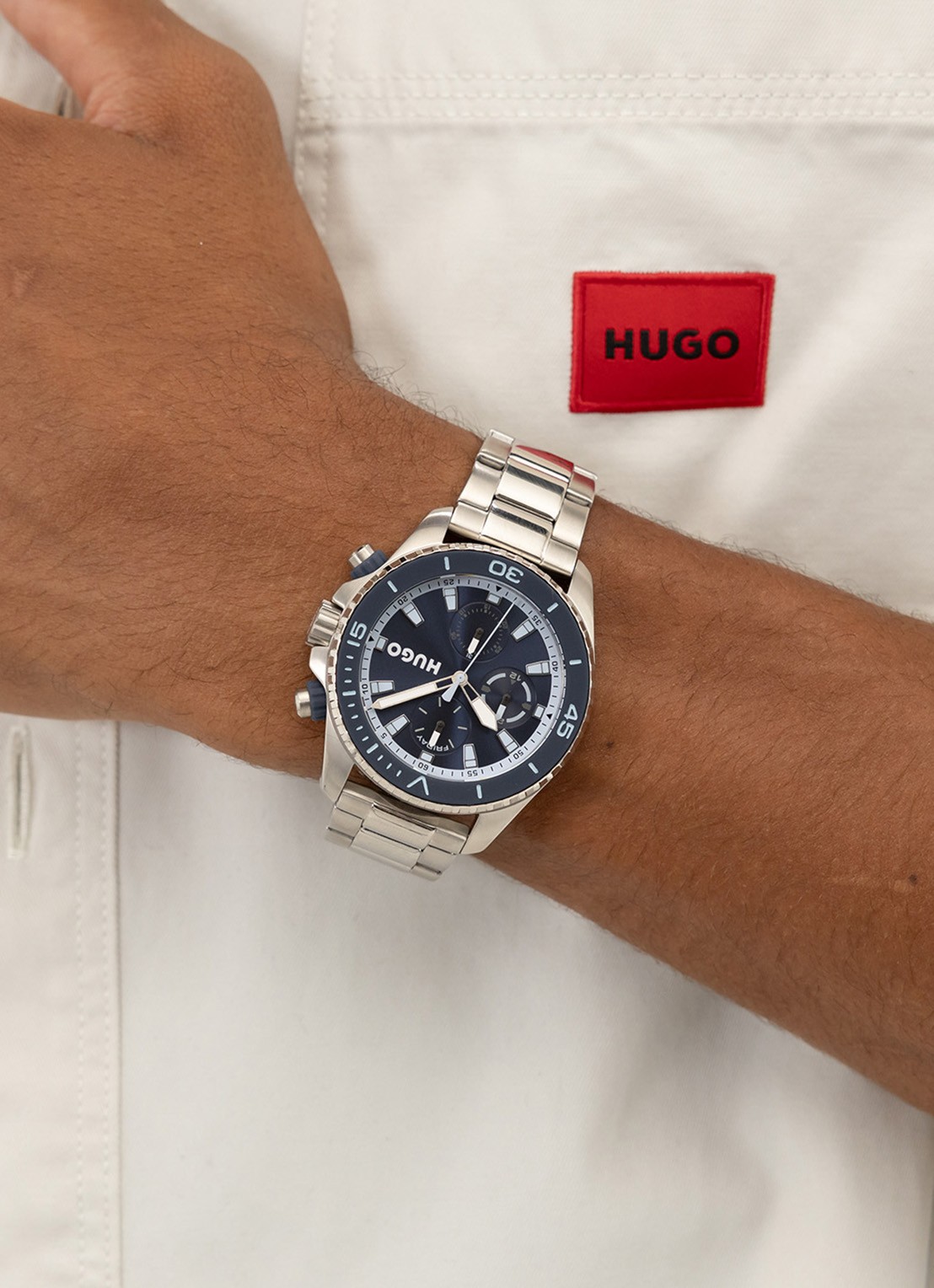 HUGO Dive horloge HU1530429  - voorkant 2 zilver