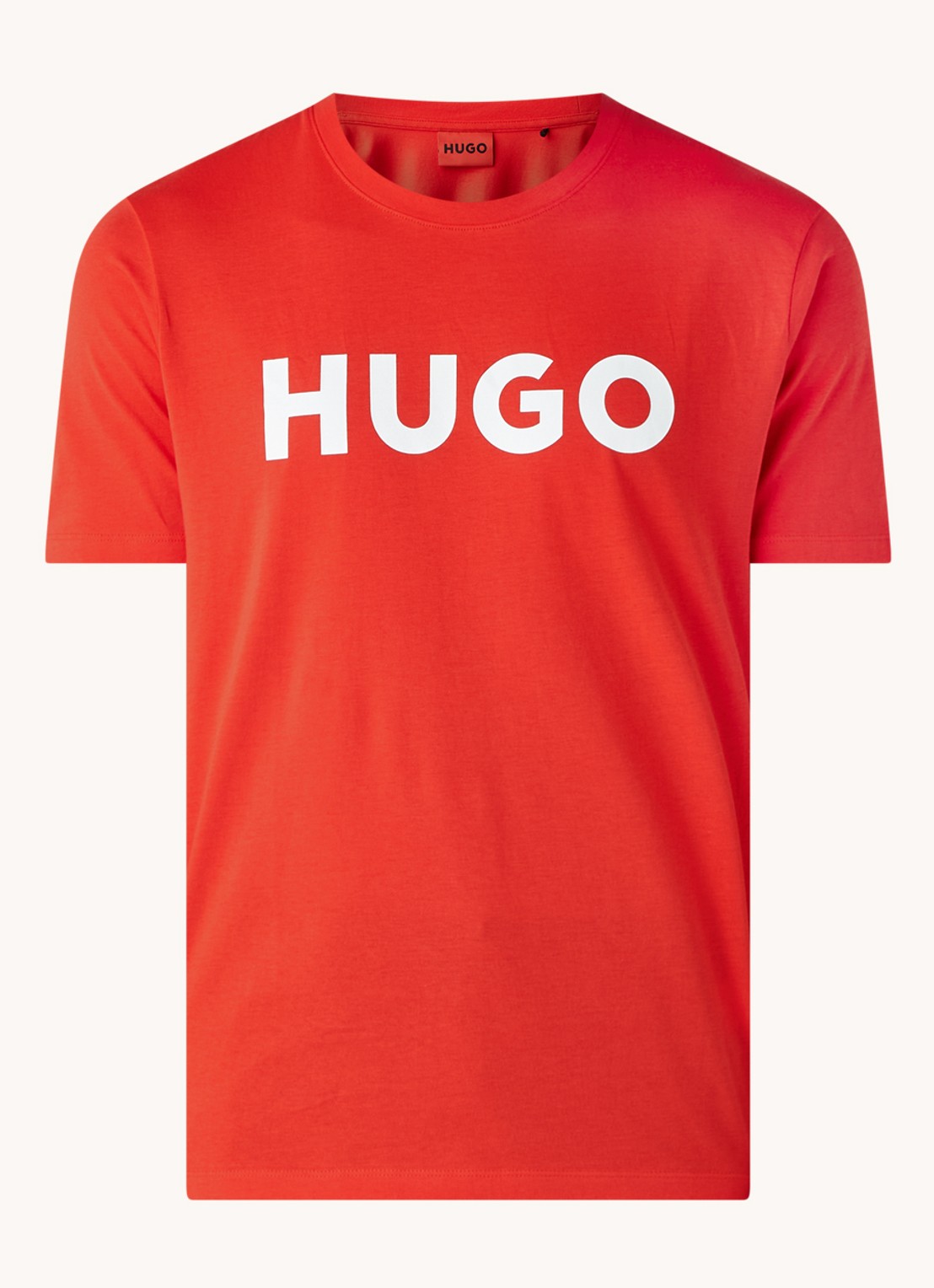 HUGO Dulivio T-shirt met logoprint  - voorkant 2 steenrood