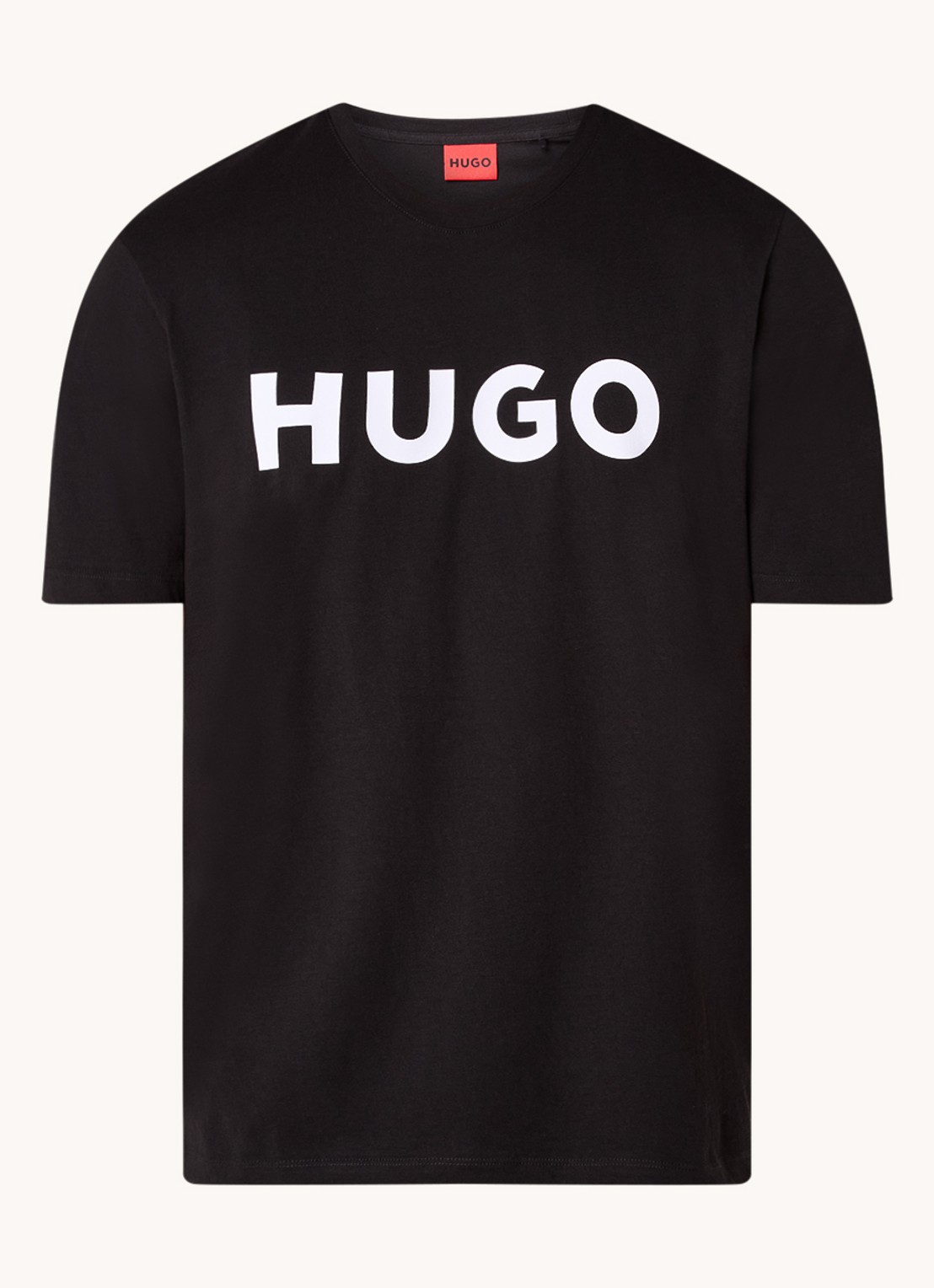 HUGO Dulivio T-shirt met logoprint  - voorkant zwart
