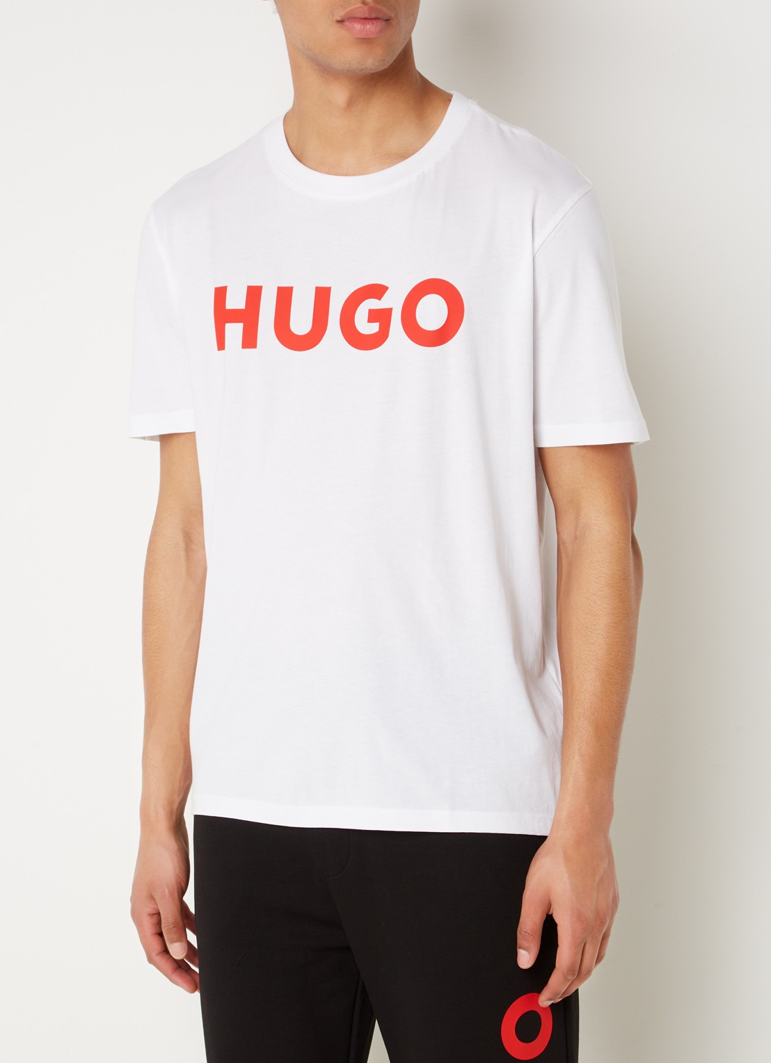 HUGO Dulivio T-shirt met logoprint  - detail 4 wit