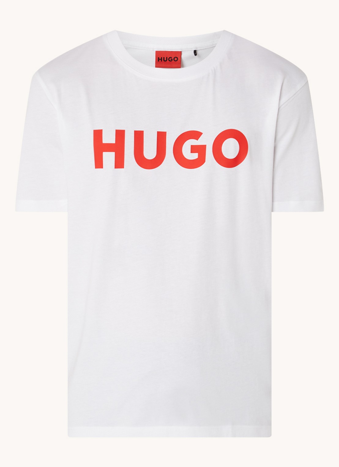 HUGO Dulivio T-shirt met logoprint  - voorkant 2 wit