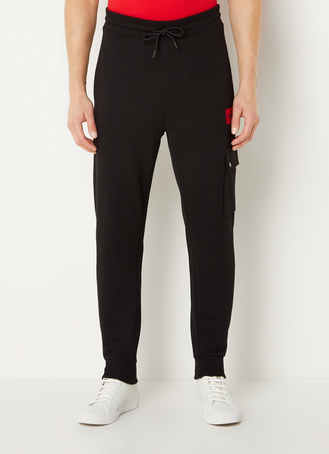 HUGO Dwellrom slim fit joggingbroek met klepzak - detail 3 zwart