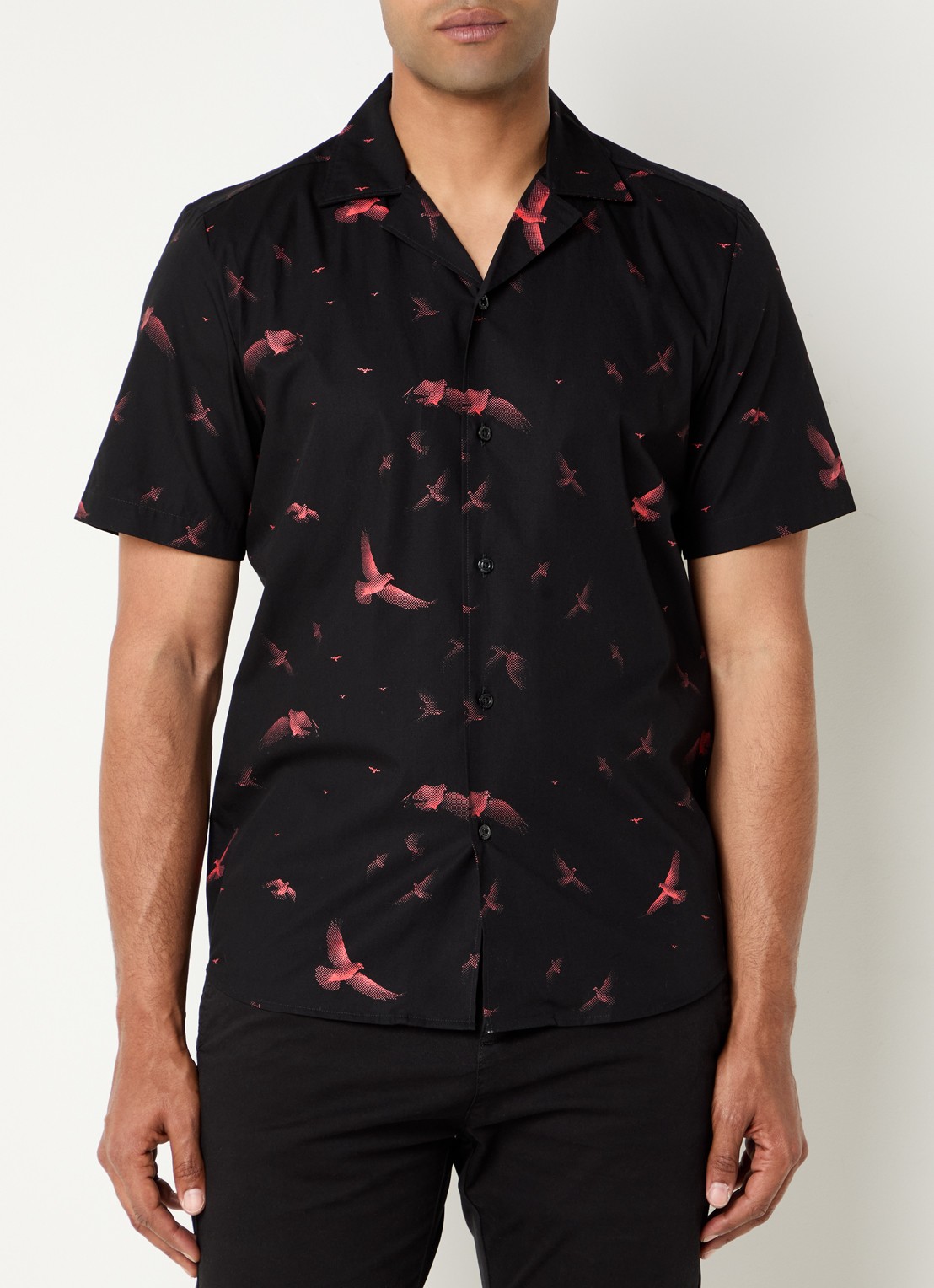 HUGO Ellino regular fit overhemd met print - detail zwart