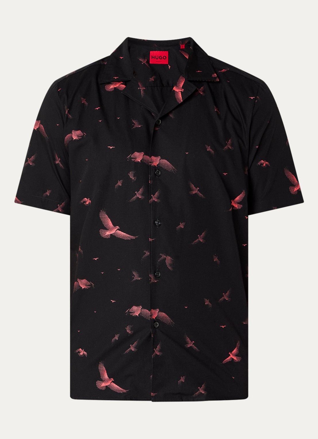 HUGO Ellino regular fit overhemd met print - voorkant 3 zwart