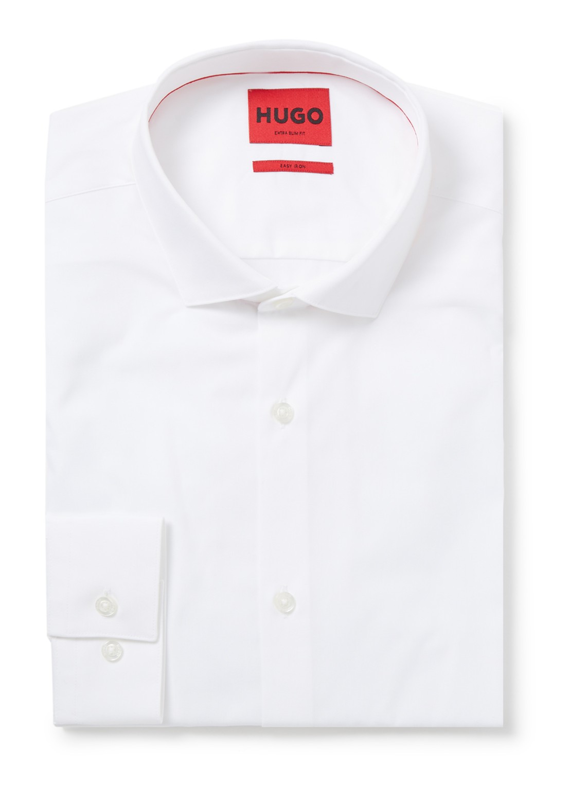 HUGO Erondo extra slim fit overhemd van katoen - voorkant 4 wit