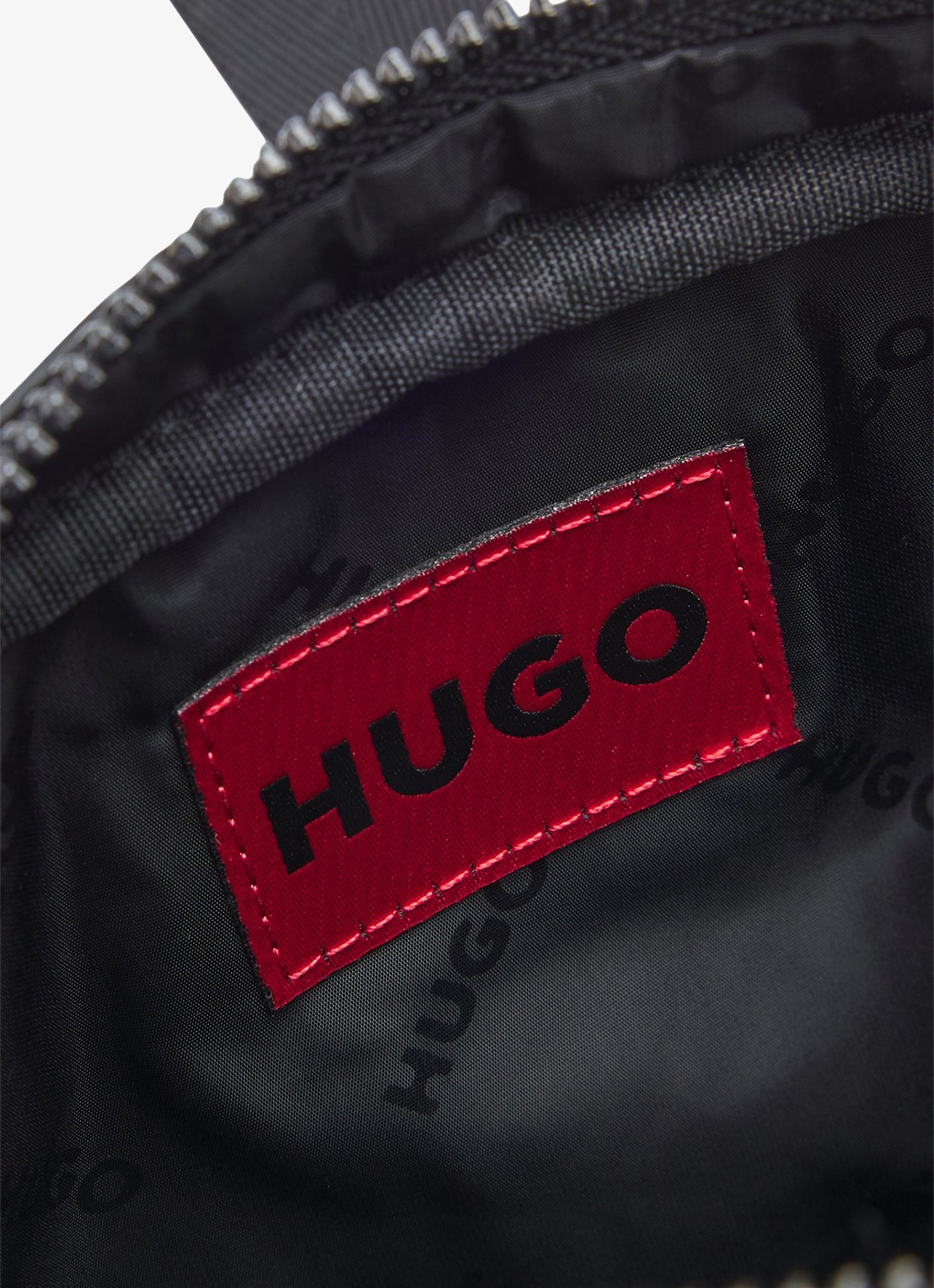 HUGO Ethon crossbodytas met logo en verstelbare schouderriem - achterkant black-002 / zwart