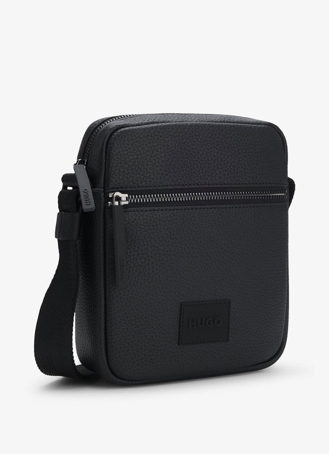 HUGO Ethon crossbodytas met logo en verstelbare schouderriem - detail 4 black-002 / zwart